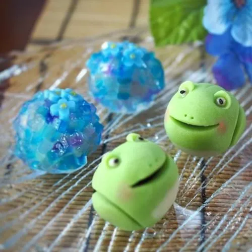 梅雨を愉しむ上生菓子セット（ぴょんケロ太・紫陽花）